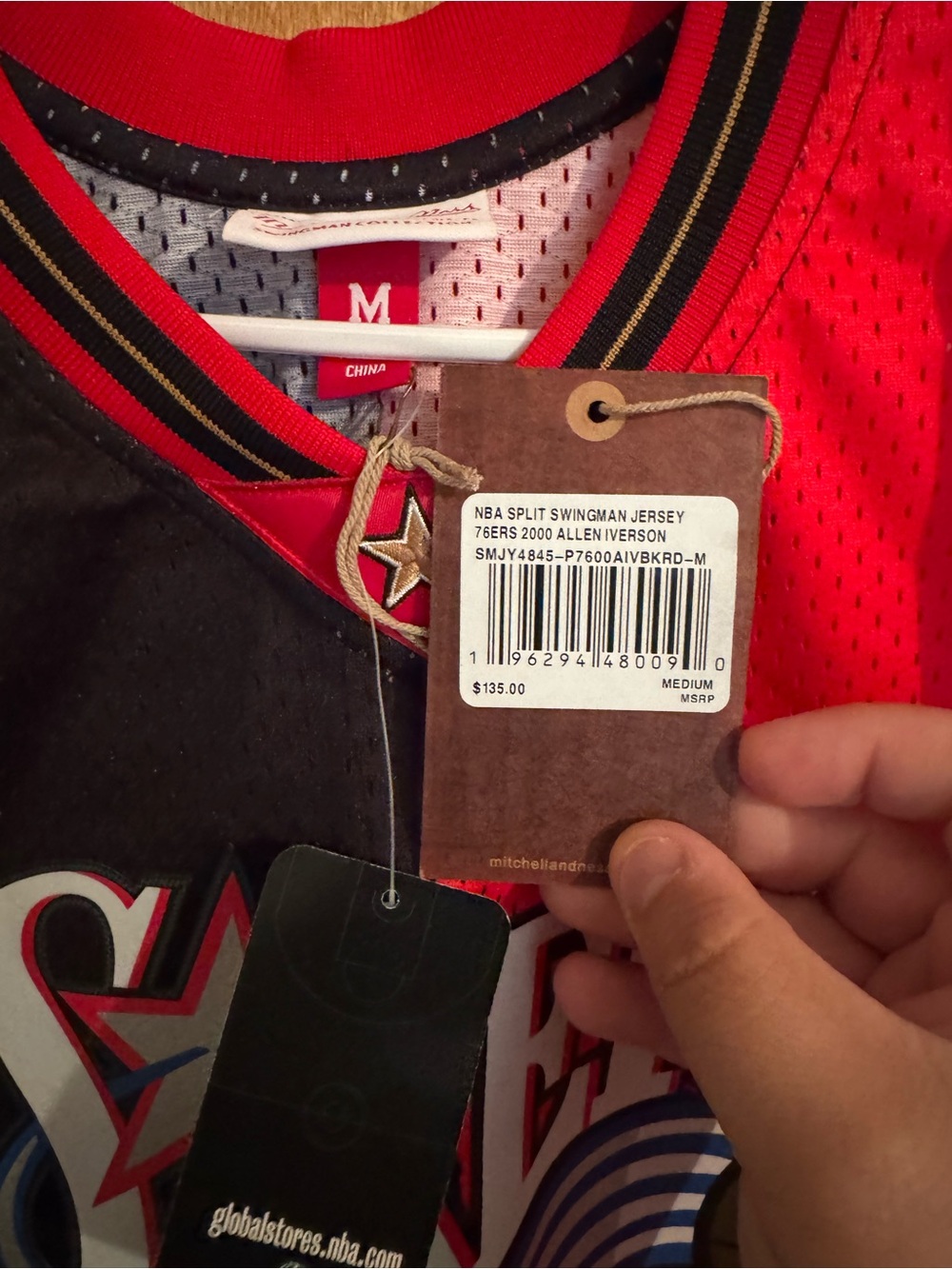 Allen Iverson - 76ers - Two-Tone Red & Black Jersey - Medium - NWT - Picture 4 of 5